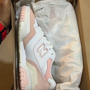 New Balance 550 White and Pink Shoes